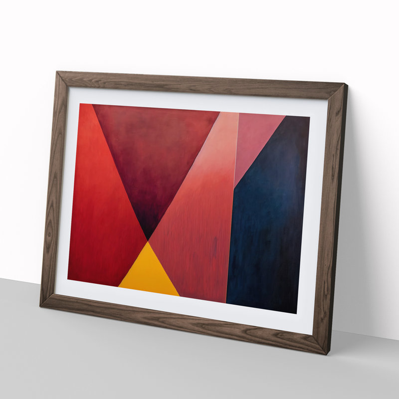 Single Picture Frame Painting, Walnut Framed, 46cm H x 64cm W