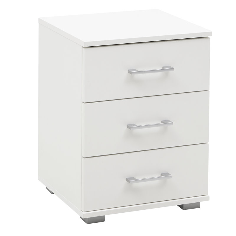 Sheard 41cm W Manufactured Wood Bedside Table, White