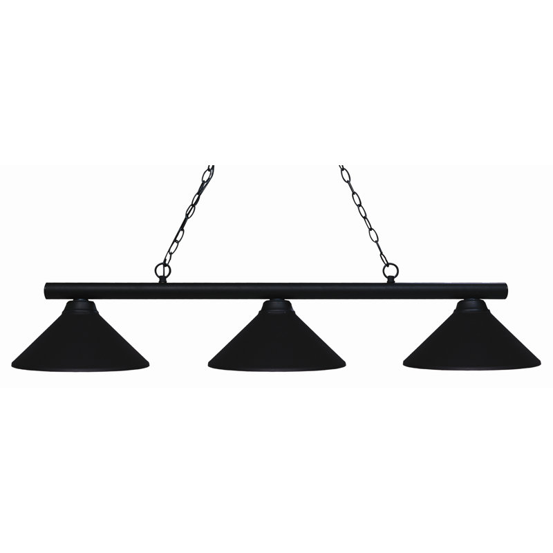 Sharp Shooter 3 Light Billiard Pendant, Noir mat