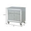 Table de chevet moderne Glam 29 pouces Atwells, boutons ronds en cristal, ports USB, argent