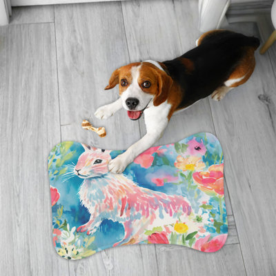 Tapis à motif floral en forme d'os 1 pièce