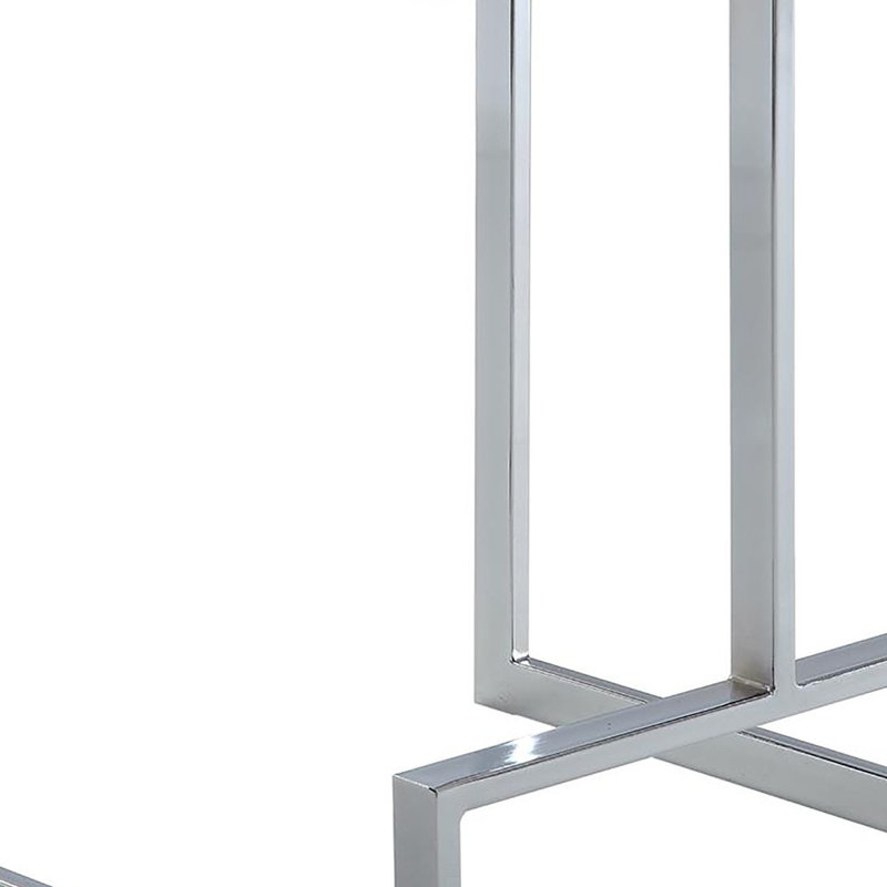 Upholstered Counter Stool with Metal Frame, White