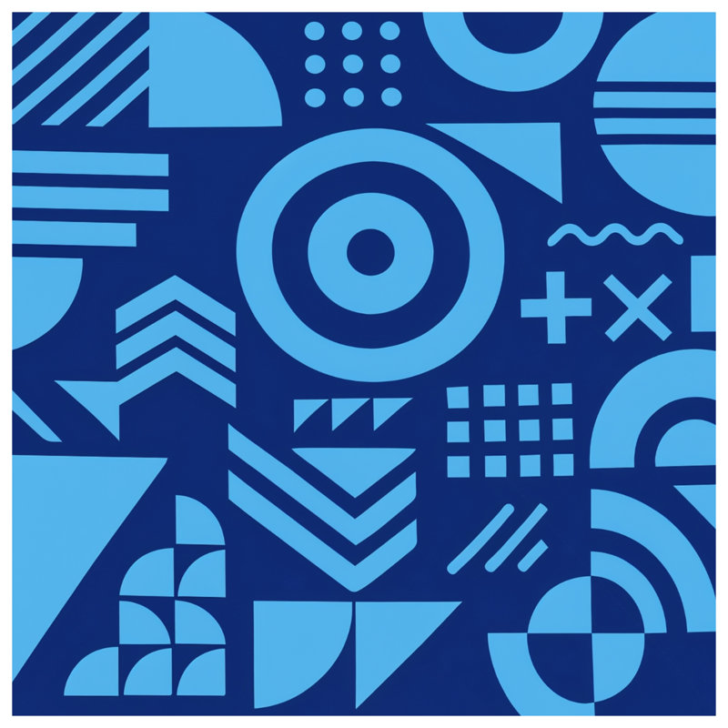 Blue Geometric Shapes Double Sided Throw Pillows, 26 x 26 inches
