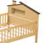Lit plateforme simple avec tête de lit style maison, rangement à DEL et encastré - chambre à coucher rustique silencieuse, tête de lit et splendeur de bois