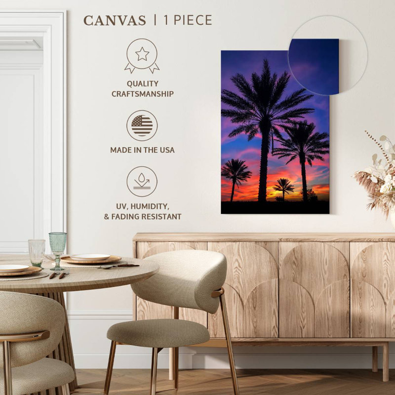 Harnek Dramatic Sunset Palms, 12" H x 8" W
