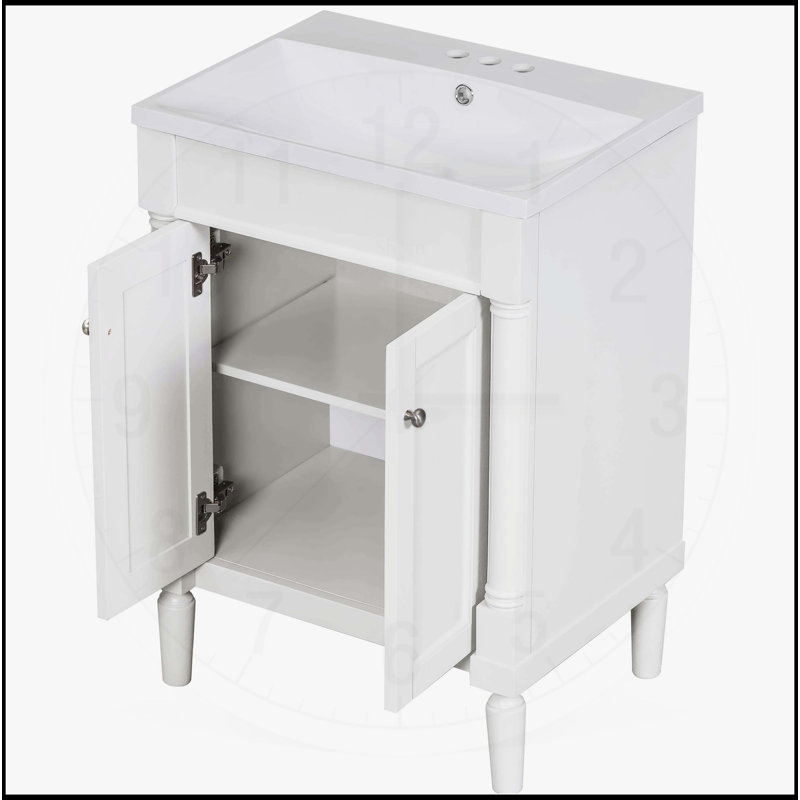 Meuble-lavabo 24 po avec lavabo supérieur, Blanc
