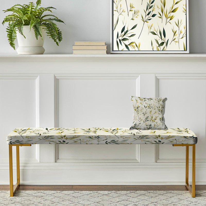 Zen Leaves - Banc rembourré Plants Gold
