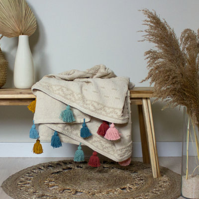 Boho Hand Woven Throw Blanket