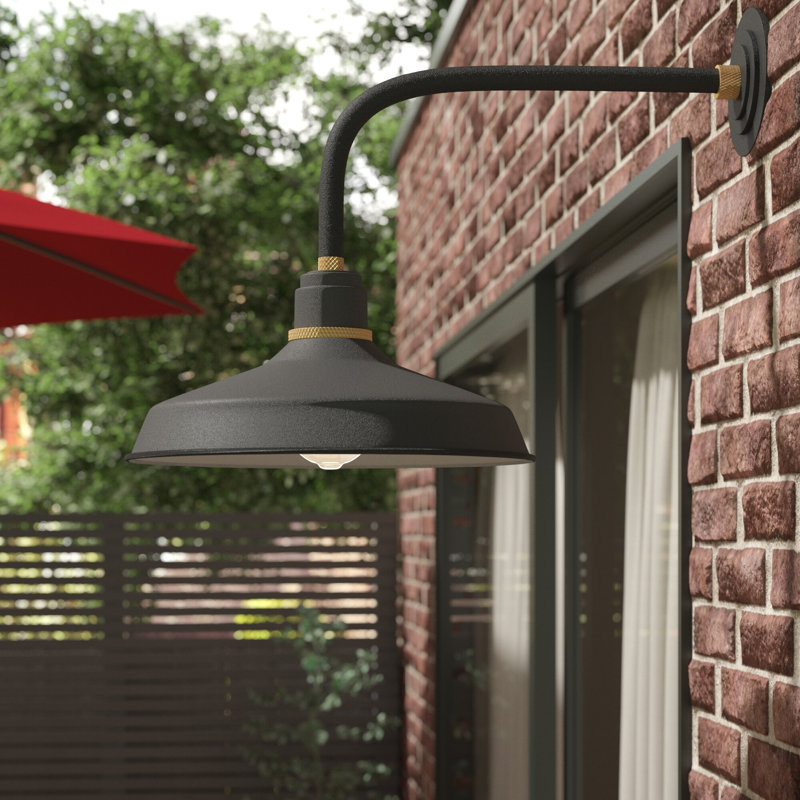 Luminaire de grange d'extérieur Foundry Classic, Noir texturé, H 18 po x l 16 po x P 25,75 po