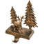 Stocking Holder Deer Scene Antique Brass H19Cm