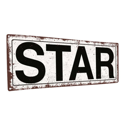 " Distressed, Star Metal Sign "