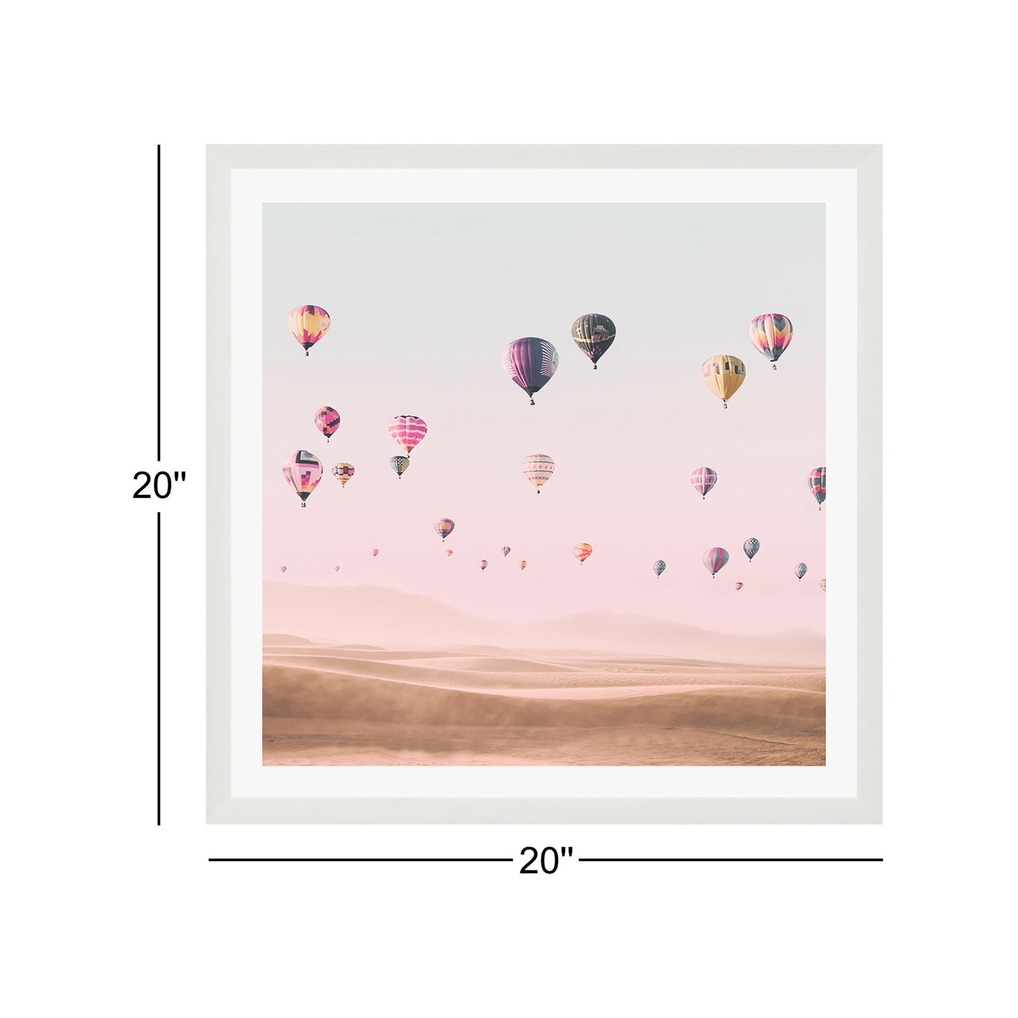 Around The World by Sisi And Seb, 20" H x 20" W x 0.75" D, Yes, White Single Picture Framed