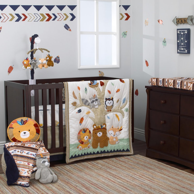 Drap housse de lit de bébé aztec forest
