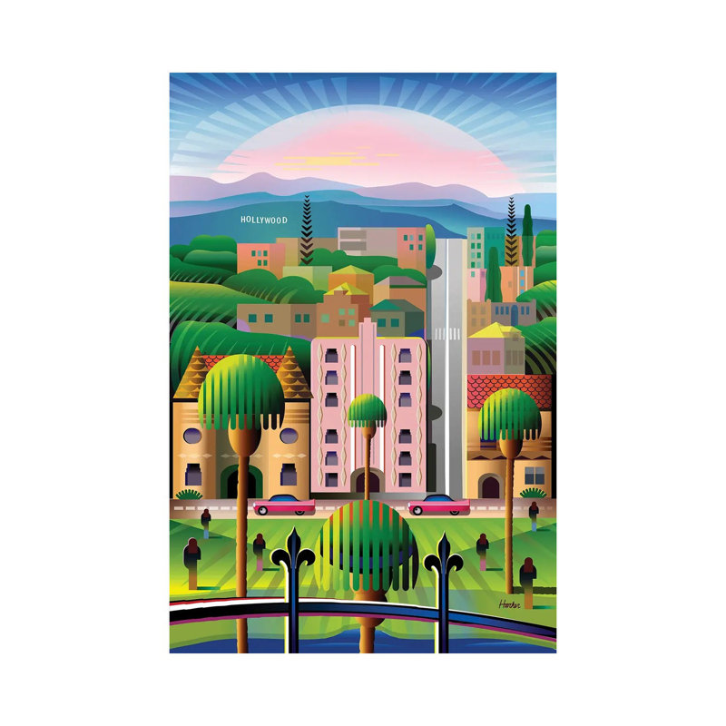 Hollywood, H 60 po x l 40po x P 1,5 po