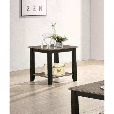 Table de bout simple en bois d'hévéa