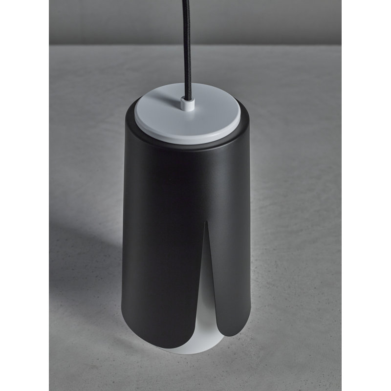 Tulipa 1 - Light Chrome Unique/Statement Pendant, Matt Black/Matt White