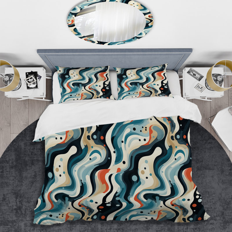 Ensemble de housse de couette à rayures bleues et blanches, Housse de couette pour très grand lit et 2 très