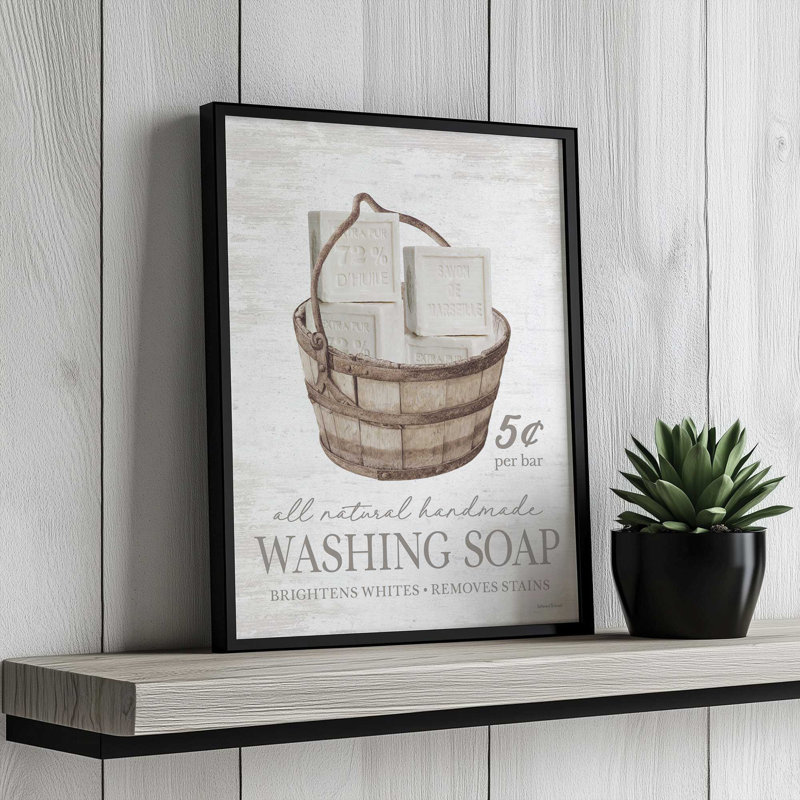 «Heirloom Laundry Laundry Soap I», impression d'art à lettres et doublées, 12 W x 16 H, Brown, Framed Print