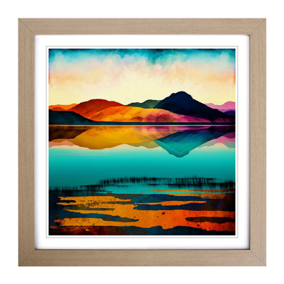 Lake Colour Field Painting Framed Print