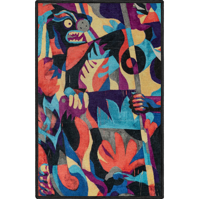 Well Woven x Misha Tyutyunik The Sunday Jungle Collection There Will Be Blood Abstract Multi Area Rug, Rectangle 2' x 3'