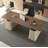 Rectangular Solid Wood Electric Lifting Desk-912987469