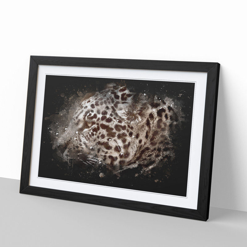 Jaguar - Picture Frame Graphic Art, Black, 27cm H x 36cm W x 2cm D