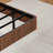 Floating Bed Frame Of King Dimensions With Walnut - Colored Finish And Led Lights For Decoration, Wave Formed Wood Texture, Metal Slats Support, No Box Spring Setup, Invisible Suspension Design-1024157418-1024157429