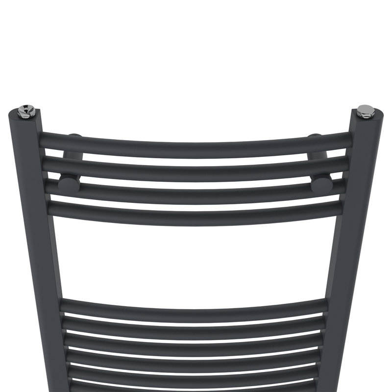 Cano Curved Heated Towel Rail Radiator Bathroom Ladder Warmer, Dark Grey, 100cm H x 50cm W x 5.2cm D