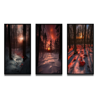 " Wintersun Shining Through Snowlit Trees " 3 - Pieces