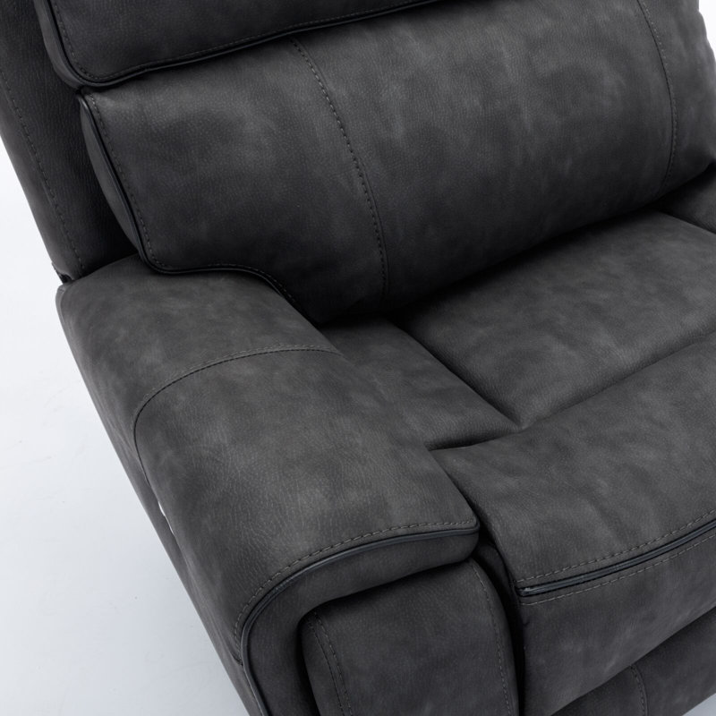 Foweler 5 Seater Reclining Sofa & Chaise, Dark Grey