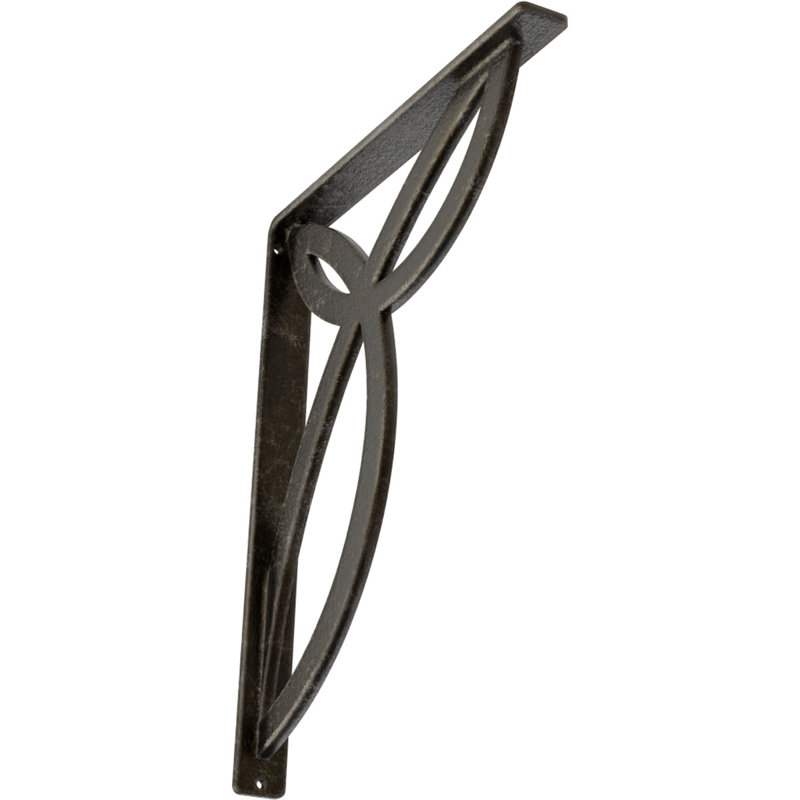 Support en fer forgé Versailles, Argenté antique chaleureux, H 15 po x l 1,5 po x p 12 po