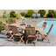 Woehler 6 - Person Teak Solid Wood Patio Dining Set Umbrella Hole Included Oval Table