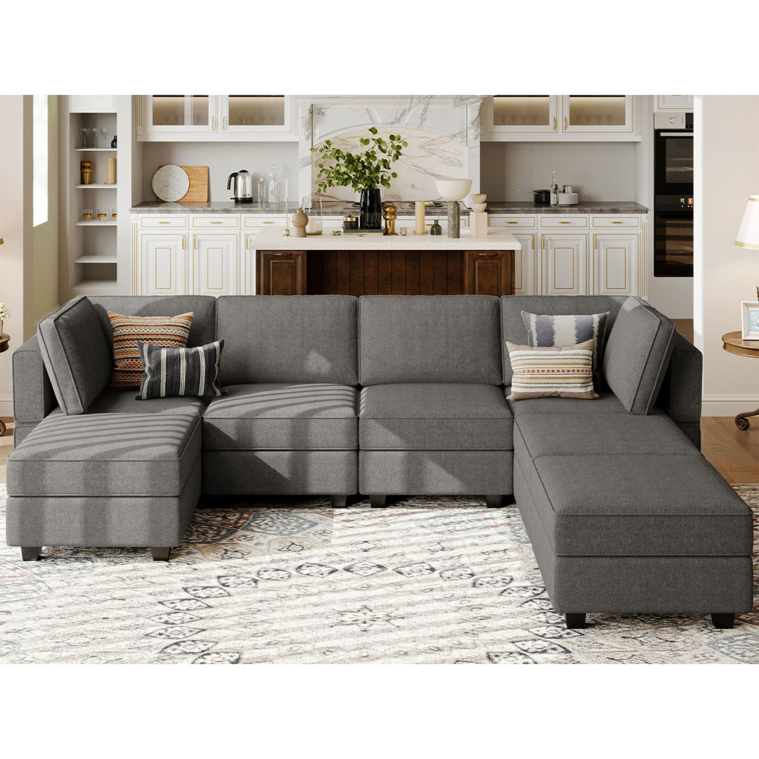 Neemi Oversized Modular Sofa With Storage Seat U Shaped Couch Modular Sectional Sofa Couch U Shape Sofas Latitude Run® Body 