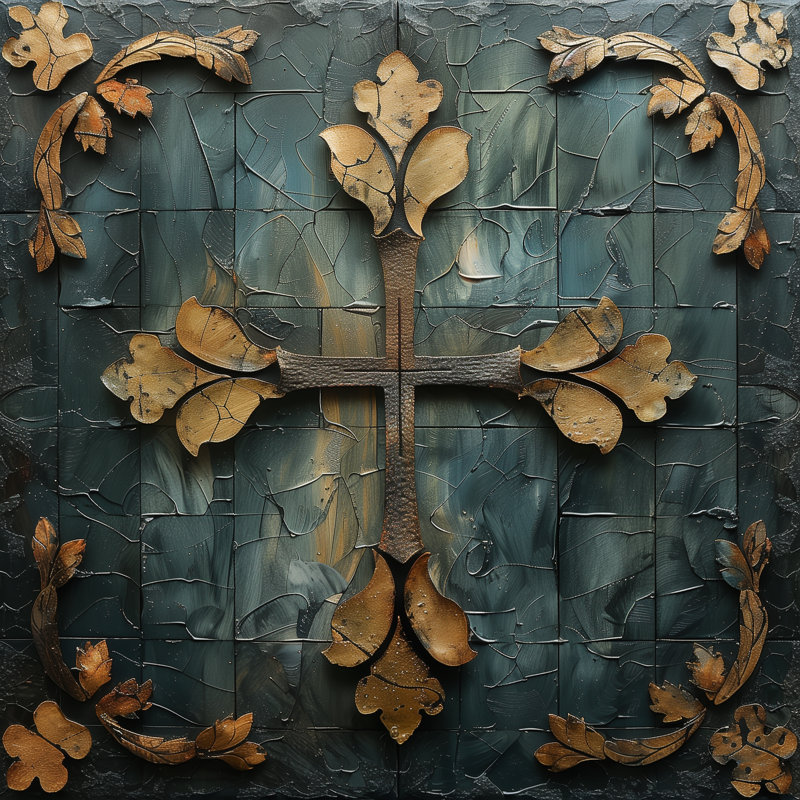 Tapis de salle de bain Leafy Cross, L 17 po x L 24 po