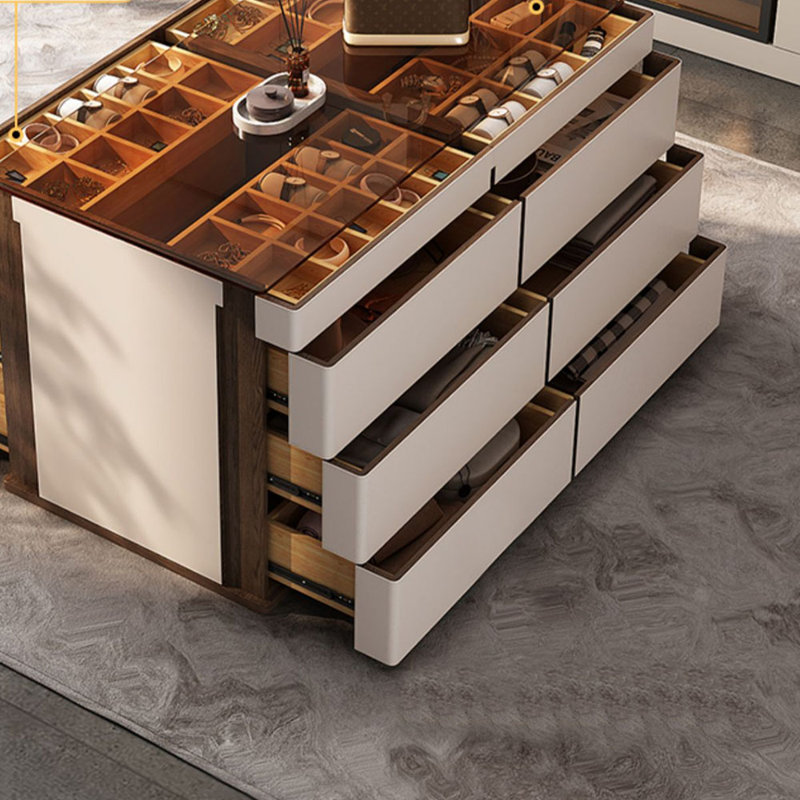 Luxury Dressing Drawers Jewelry Storage Cabinet, Khaki