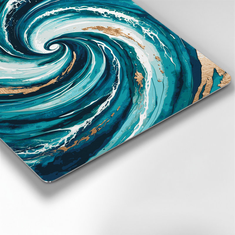 Art mural hawaïen avec courant océanique bleu, H 11 po x l 14 po