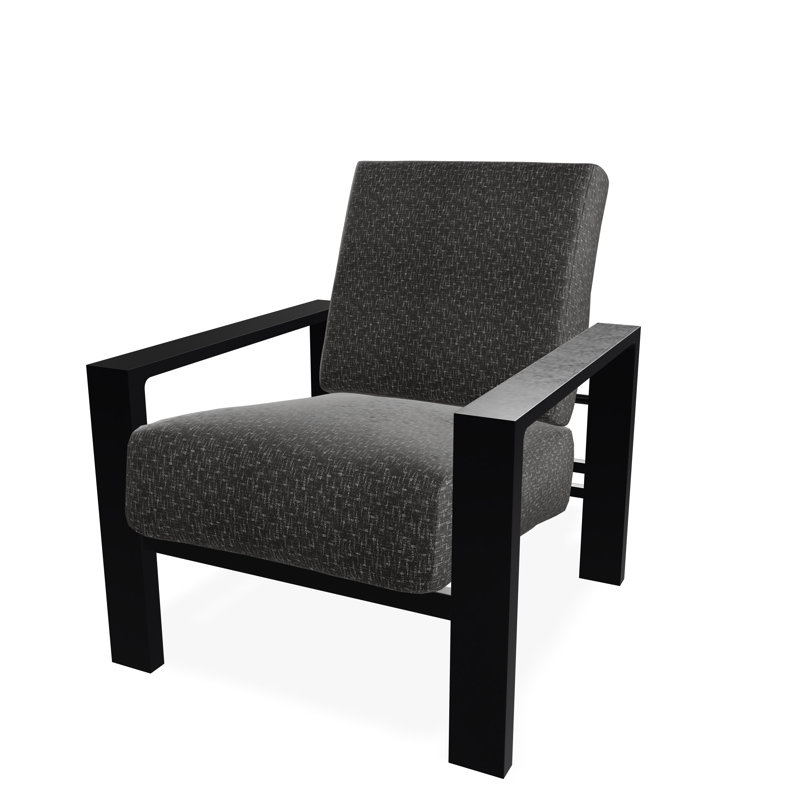 Larssen Deep Seating Cushion Arm Chair, Black, Hither Char