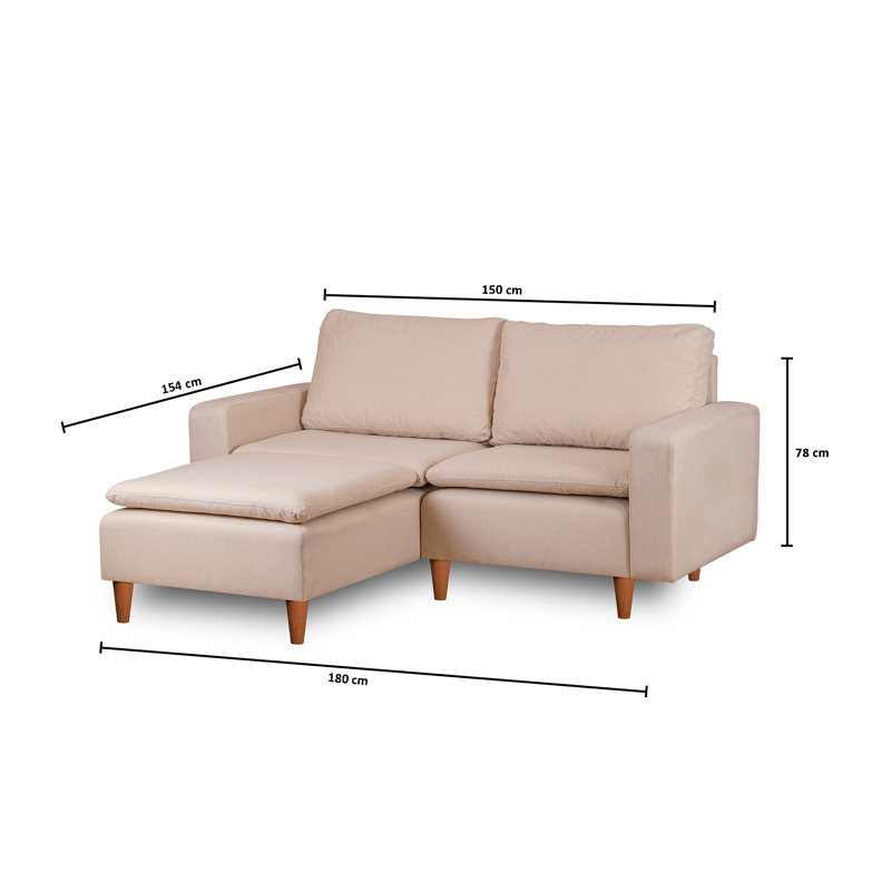 Canapé d'angle Echevarria, 100 % polyester crème