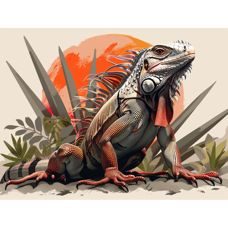 Édredon reptile Iguana aspect sauvage, Édredon très grand