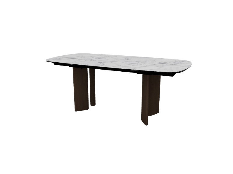 Sandy Extendable Tables, 30.38"H x 78.75"L x 39.38"W, White Marble, Smoke