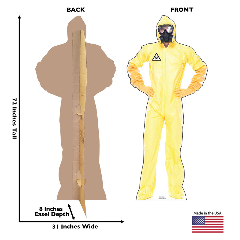 72'' Yellow Hazmat Suit Cardboard Standup
