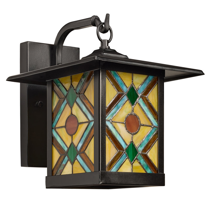 11.75"H 1-Light Mission Style Outdoor Wall Lantern Sconce Black