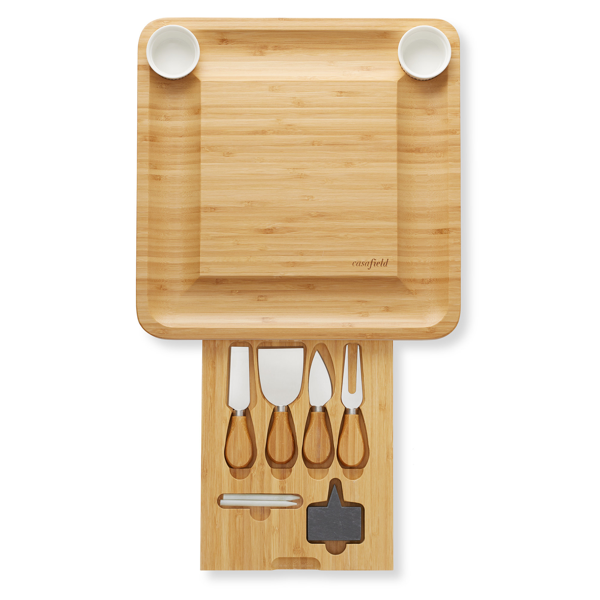 16-piece Charcuterie Cheese Board And Knife Set - Organic Bamboo
