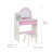 Teamson Kids Stardust Gisele Wood Vanity Table With LED Mirror & Drawer
