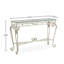 Console moderne en verre et métal avec rangement pour hall d'entrée-1345074074