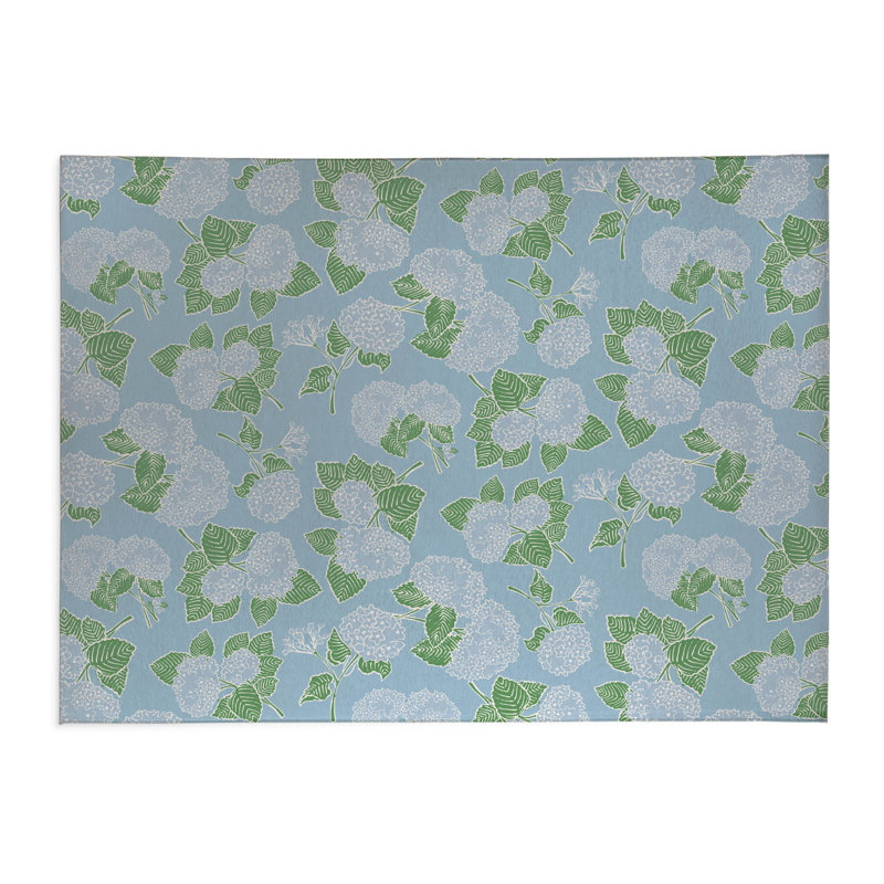 Tapis de cuisine Hydrangea, Bleu ciel, Rectangle 4pi x 6 pi
