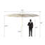 Parasol de patio extérieur - Structure en acier, beige de protection pour les aménagements de plage -, tables d'appoint au bord de la piscine