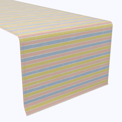 Table Runner, 100% Cotton, 16X108", Pastel Stripes