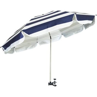 Umbrella With Universal Clamp Adjustable Portable Clamp On Camping Or Beach Chair Stroller Wheelchair Golf Cart