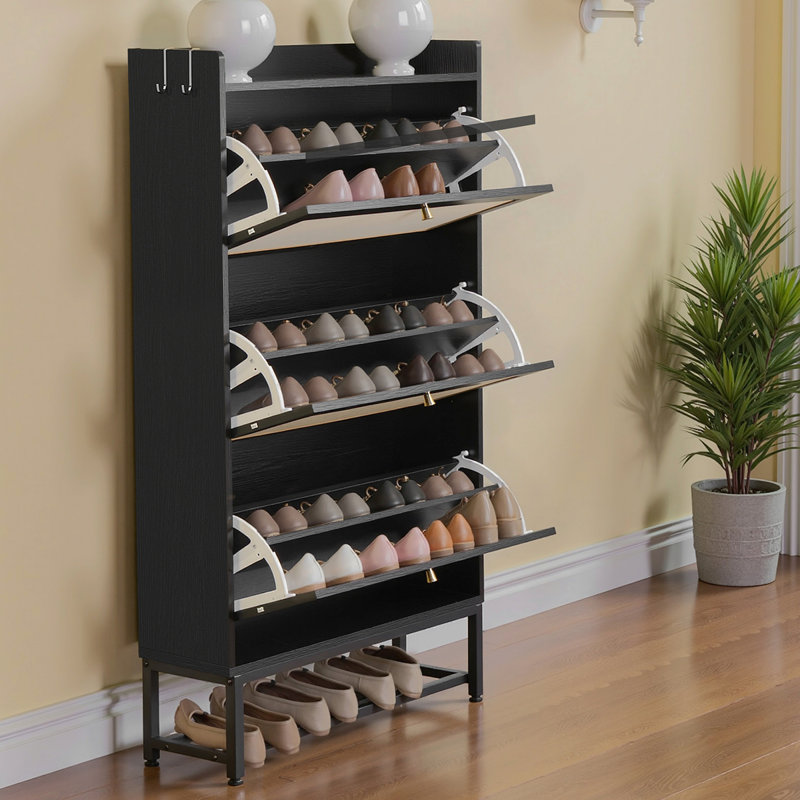 Armoire de rangement pour chaussures Slim, Noir